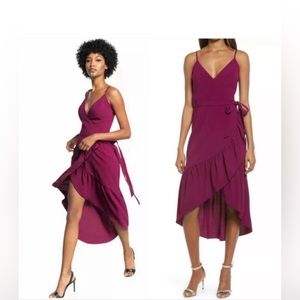 Dress The Population Midi Wrap Dress